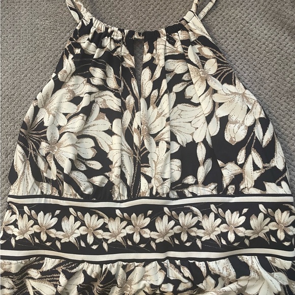 NWT Size 14 Petite Navy, khaki, & white floral maxi dress - Picture 2 of 5
